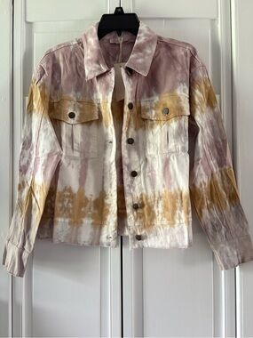 Mystree Mauve & Mustard Tie-Dye Denim Jacket